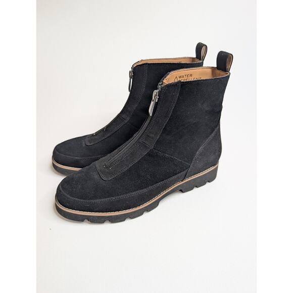 vionic estilo womens 7.5 shoes black suede waterproof pull On Zip Ankle Bootie - Picture 1 of 8